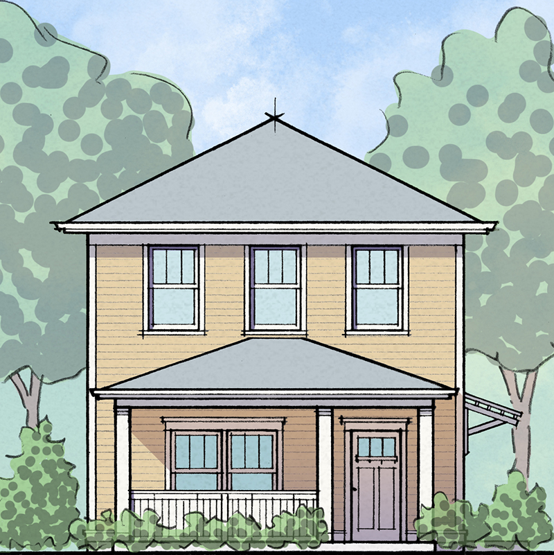 Stacked Duplex House Plan